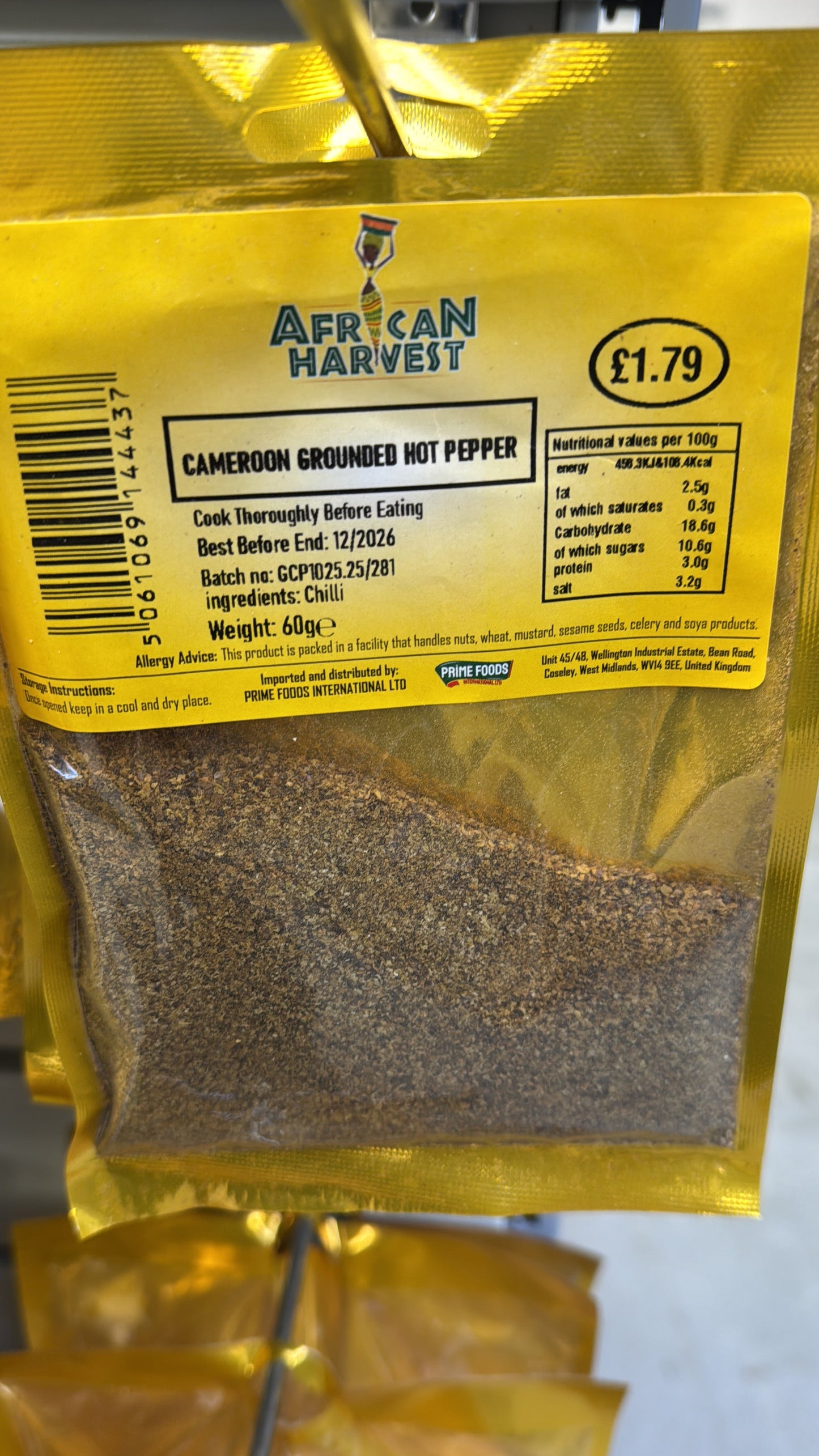 Af Cameroon ground hot pepper  100g