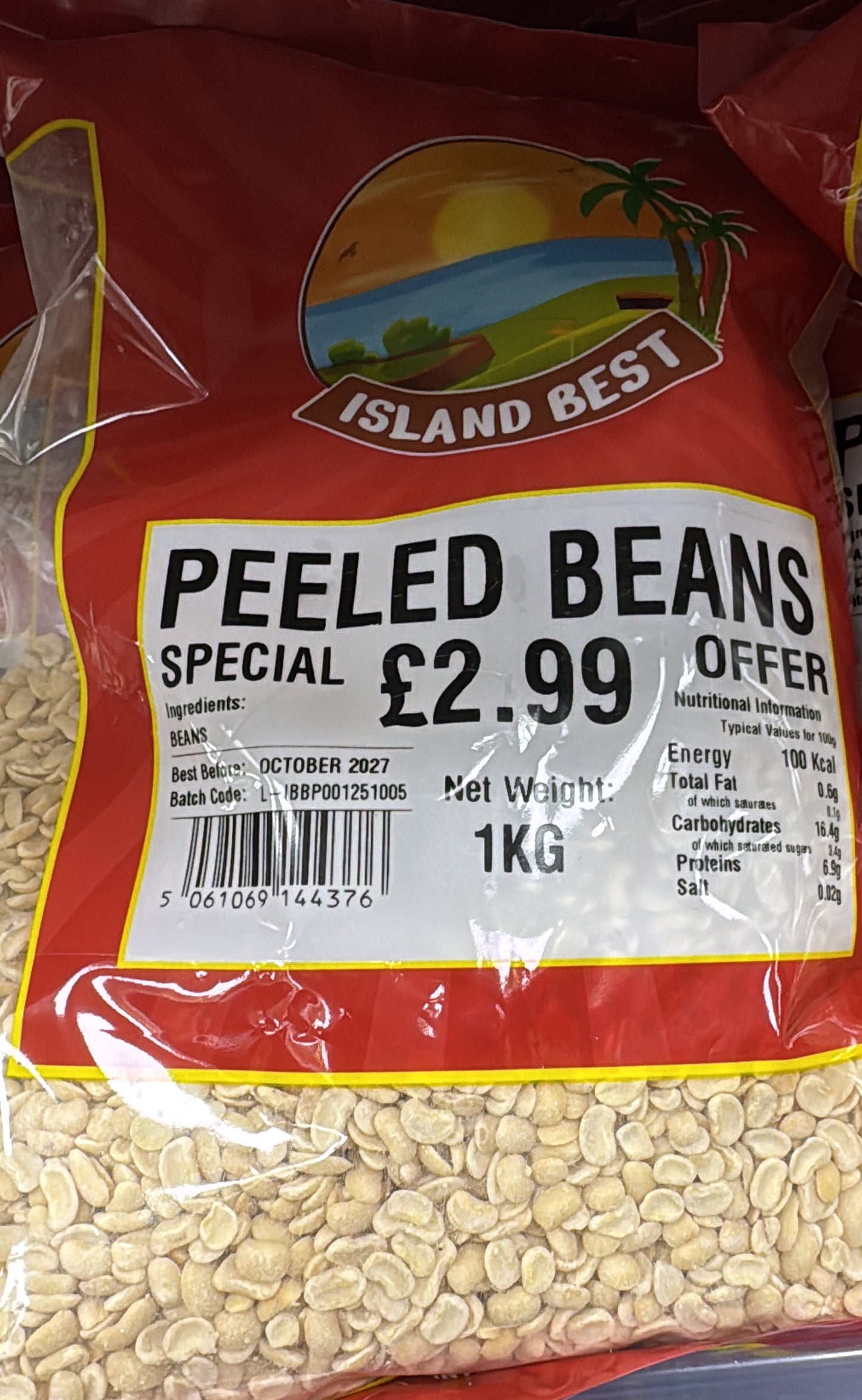 Island best peeled beans