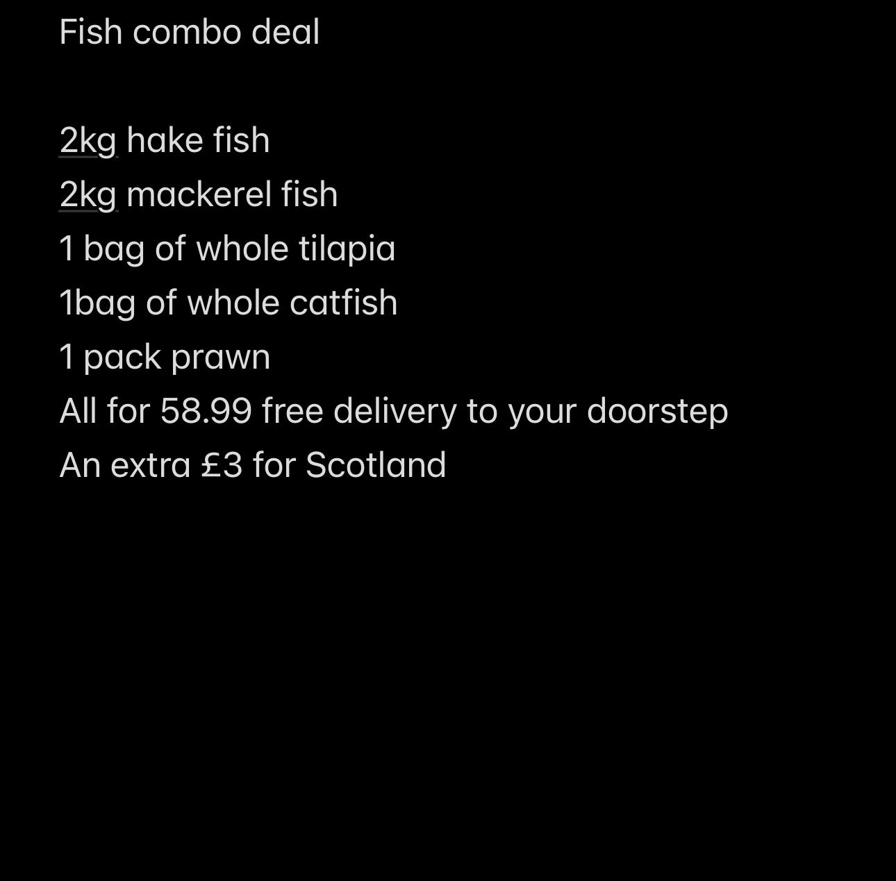 Fish combo deal