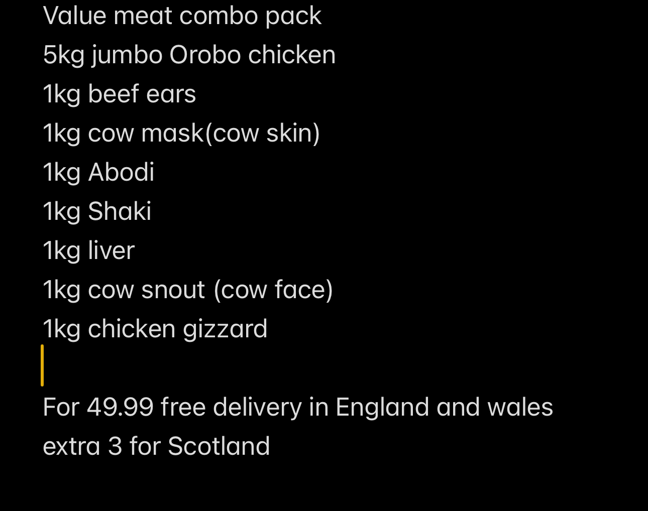 Value Meat combo pack.